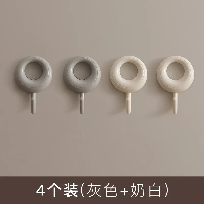 4PCS Self Adhesive Wall Hook Strong Without Drilling Coat Bag Bathroom Door Kitchen Towel Hanger Hooks Home Storage Accessories