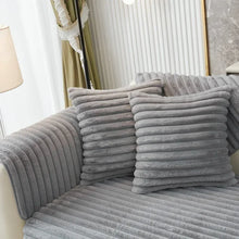 Super Soft Rabbit Plush Quilted Sofa Towel Winter Warm Thick Plush Couch Cover L-shaped Sectional Anti-slip Sofa Cover