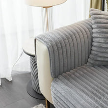 Super Soft Rabbit Plush Quilted Sofa Towel Winter Warm Thick Plush Couch Cover L-shaped Sectional Anti-slip Sofa Cover