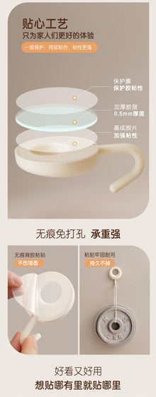 4PCS Self Adhesive Wall Hook Strong Without Drilling Coat Bag Bathroom Door Kitchen Towel Hanger Hooks Home Storage Accessories