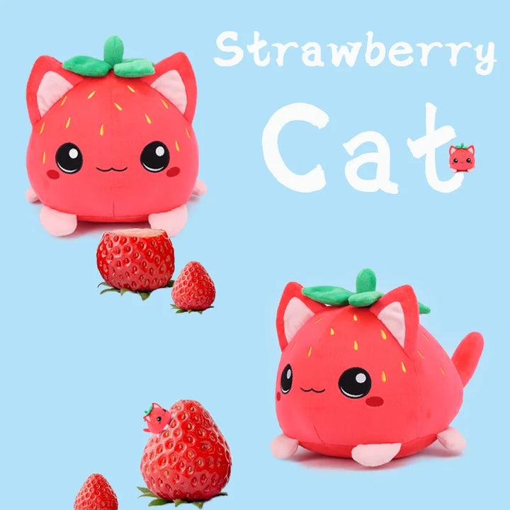 Lovely Strawberry Cat Soft Stuffed Throw Pillow Cat Lovers Cute Funny Home Decoration Kids Friends Office Workers Birthday Gifts